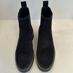 Tori Burch size 8 black suede boots! Mint condition!
